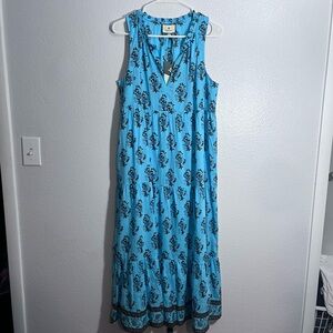 Tuckernuck Blue and Brown Floral Maxi Dress